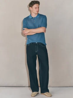 bleu foncé - Jean EDIT coupe ample