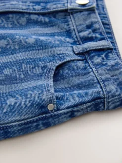 bleu foncé - Shorts Denim Fleuris (3-16ans)