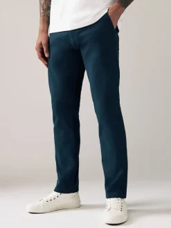 Bleu foncé - Slim Fit (Slim Fit) - Pantalon chino stretch