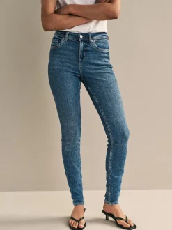 Bleu foncé de denim - Jean skinny super doux