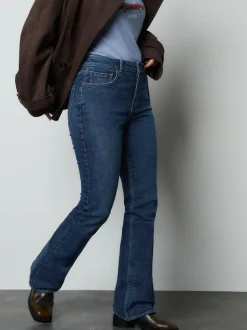 Bleu foncé de denim - Jean bootcut authentique Milieu