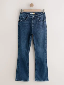 Bleu foncé de denim - Jean bootcut authentique Milieu