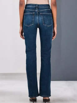 Bleu foncé de denim - Jean bootcut Extensible taille Milieu