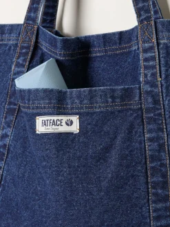 Bleu foncé de denim - Sac cabas FatFace à poche 100% Coton