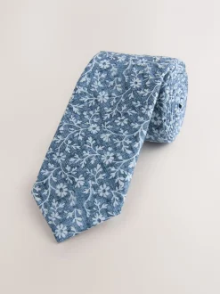 Bleu foncé imprimé floral - Cravate (3-16 ans)