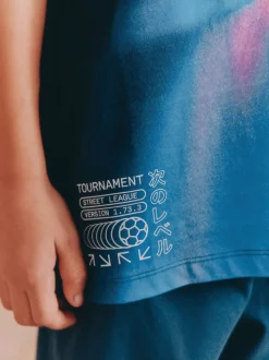 Bleu Football - Pyjama court 2 Pack (3-16ans)