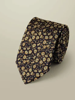 Bleu français - Charles Tyrwhitt cravate florale