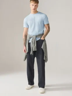 Bleu glace - Slim Fit (Slim Fit) - T-shirt Essential Col rond en coton