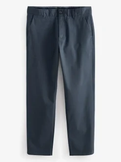 Bleu Gris Moyen - Ajustement droit - Pantalon chino stretch