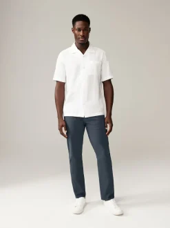 Bleu Gris Moyen - Slim Fit (Slim Fit) - Pantalon chino stretch