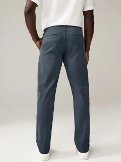 Bleu Gris Moyen - Slim Fit (Slim Fit) - Pantalon chino stretch
