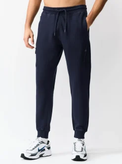 Bleu Gris/bleu marine en ardoise - Lot de 2 joggings cargos coupe ajustée à dos brosse utilitaire