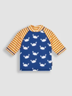 Bleu imprimé crabe - Jojo Maman Bébé UPF 50 2-Pieces Combinaison de protection solaire