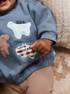 Bleu imprimé dinosaure - Ensemble Sweat-shirt et Leggings bébé (0mois-3ans)