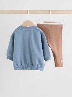 Bleu imprimé dinosaure - Ensemble Sweat-shirt et Leggings bébé (0mois-3ans)