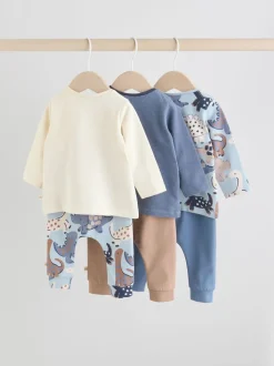 Bleu imprimé dinosaure - Hauts et Leggings 6 pièces bébé (0mois-3ans)