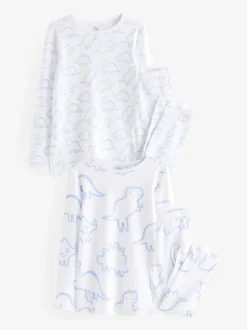 Bleu imprimé dinosaure - Pyjama Kind to Skin 2 Lot (9mths-12yrs)