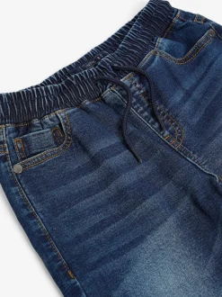 Bleu indigo - Jeans extensibles à taille élastique (3-16ans)