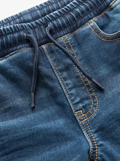 Bleu indigo - Jeans extensibles à taille élastique (3-16ans)