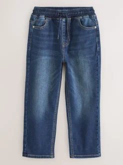 Bleu indigo - Jeans extensibles à taille élastique (3-16ans)