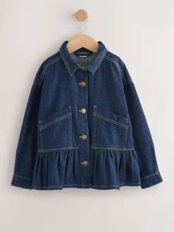 Bleu indigo - Veste en jean à ourlet péplum (3-16ans)
