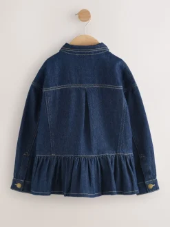 Bleu indigo - Veste en jean à ourlet péplum (3-16ans)