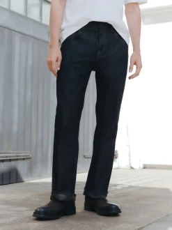 Bleu indigo rincé - Jean Denim Signature brossé douillet à Carreaux