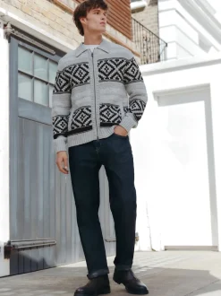 Bleu indigo rincé - Jean Denim Signature brossé douillet à Carreaux