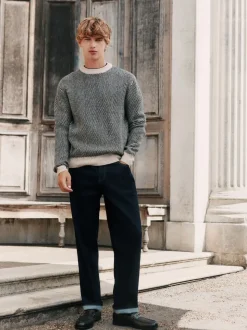 Bleu indigo rincé - Jean Signature brossé douillet en laine