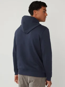Bleu marine - À enfiler - Sweat à capuche doublé en polaire avec logo Gap