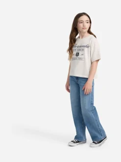 Bleu marine - Abercrombie & Fitch Jean large taille haute