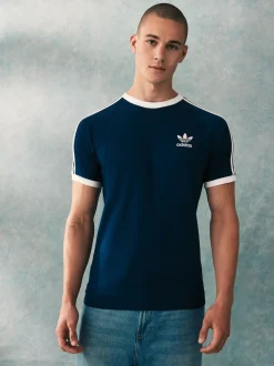 Bleu marine - adidas originals Adicolor Classics 3-T-shirt Rayure