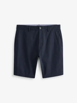 Bleu marine - Ajustement droit - Short chino stretch