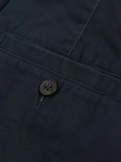 Bleu marine - Ajustement droit - Short chino stretch