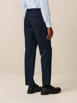 Bleu marine - Ajustement régulier - Pantalon élégant uni sur le devant