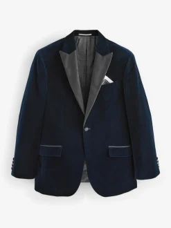 Bleu marine - Ajustement régulier - Blazer Signature Pontoglio en velours italien