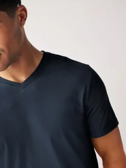 Bleu marine - Ajustement régulier - T-shirt Essential à col en V