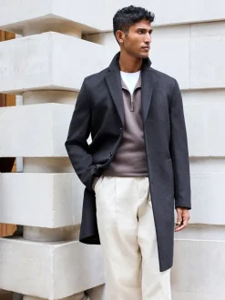 Bleu marine - Ajustement régulier - Manteau Epsom en laine