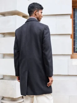 Bleu marine - Ajustement régulier - Manteau Epsom en laine