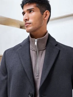 Bleu marine - Ajustement régulier - Manteau Epsom en laine