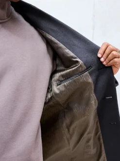 Bleu marine - Ajustement régulier - Manteau Epsom en laine