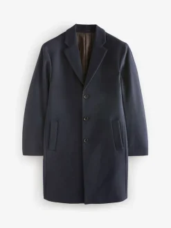 Bleu marine - Ajustement régulier - Manteau Epsom en laine