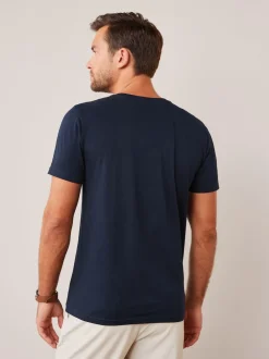 Bleu marine - Ajustement régulier - T-shirt Essential Col rond en coton