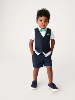 Bleu marine - Baker by Ted Baker Ensemble chemise, gilet et short