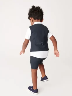 Bleu marine - Baker by Ted Baker Ensemble chemise, gilet et short