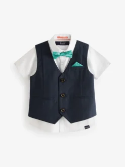 Bleu marine - Baker by Ted Baker Ensemble chemise, gilet et short