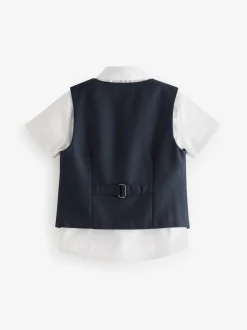 Bleu marine - Baker by Ted Baker Ensemble chemise, gilet et short