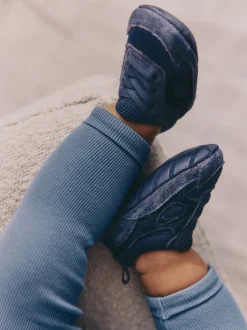 Bleu marine - Baskets à enfiler à lacets élastiques bébé (0-2mois)