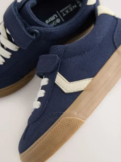 Bleu marine - Baskets à lacets élastiques à fermeture tactile