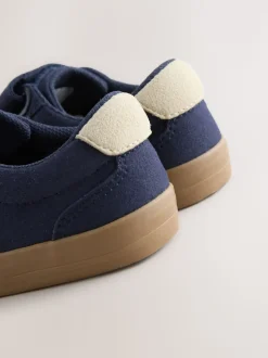 Bleu marine - Baskets à lacets élastiques à fermeture tactile